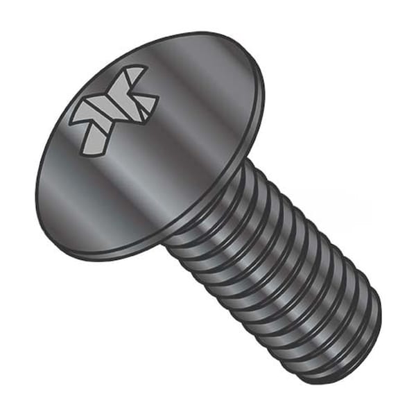 Usa Industrials #10-24 x 3/4 in Phillips Truss Machine Screw, Black Oxide 18-8 Stainless Steel BULK-SCRW-6277 - main